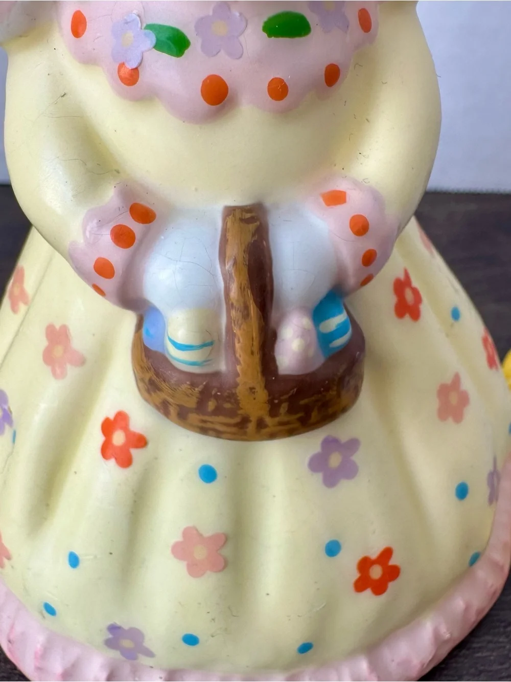 Vintage Easter Bunny Wax Candles Set of 2 Pastel Dress Unburned Retro Kitsch
